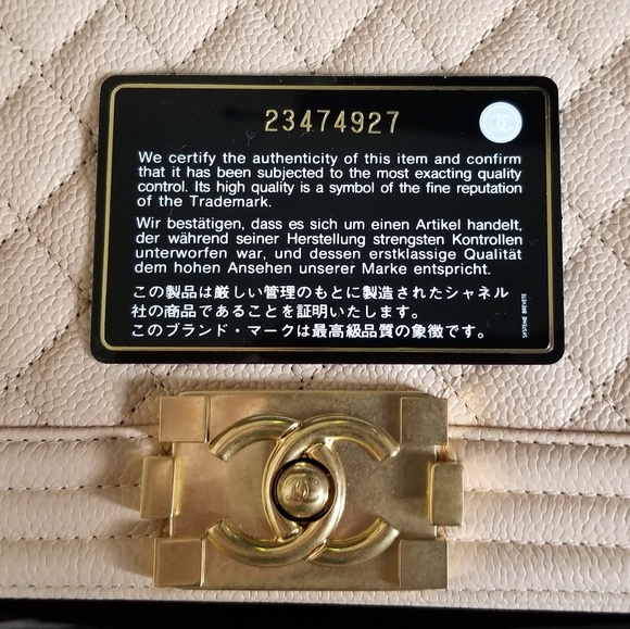 (SOLD) Chanel beige boy bag with GHW - Picture 8 of 8